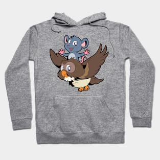 Little mouse riding owl Hoodie